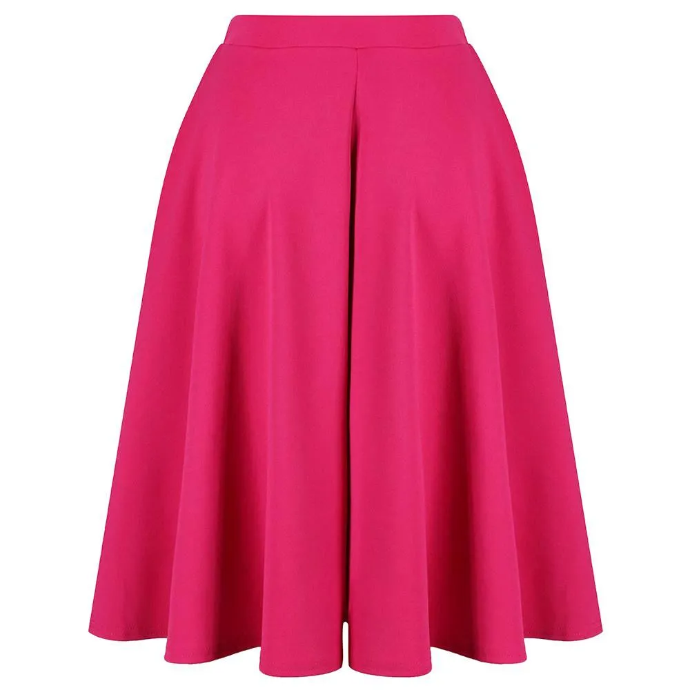 Magenta 1950s Vintage Rockabilly Swing Skirt