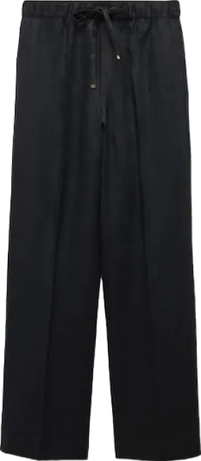 MANGO Black Linen Blend Elastic Waist Trousers BNWT UK M