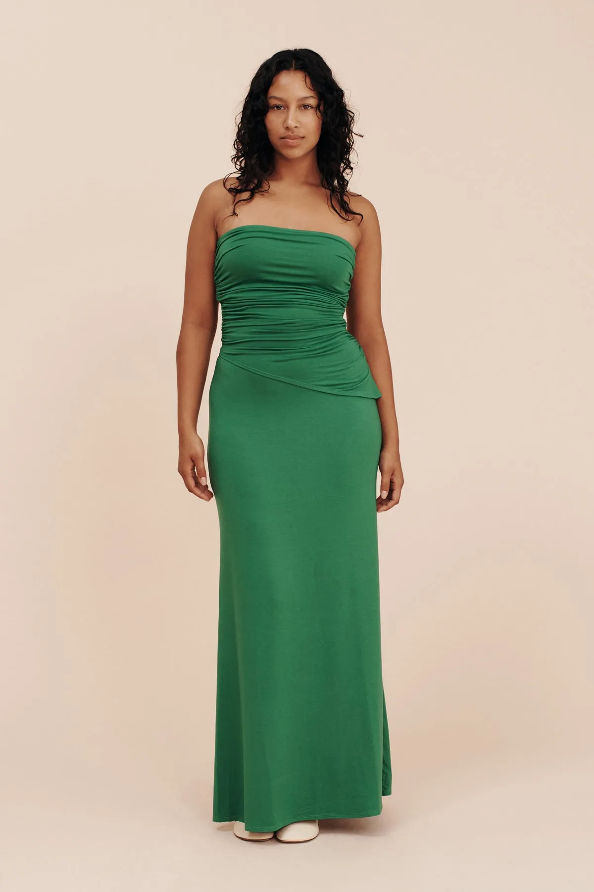 MASON STRAPLESS TOP - EMERALD