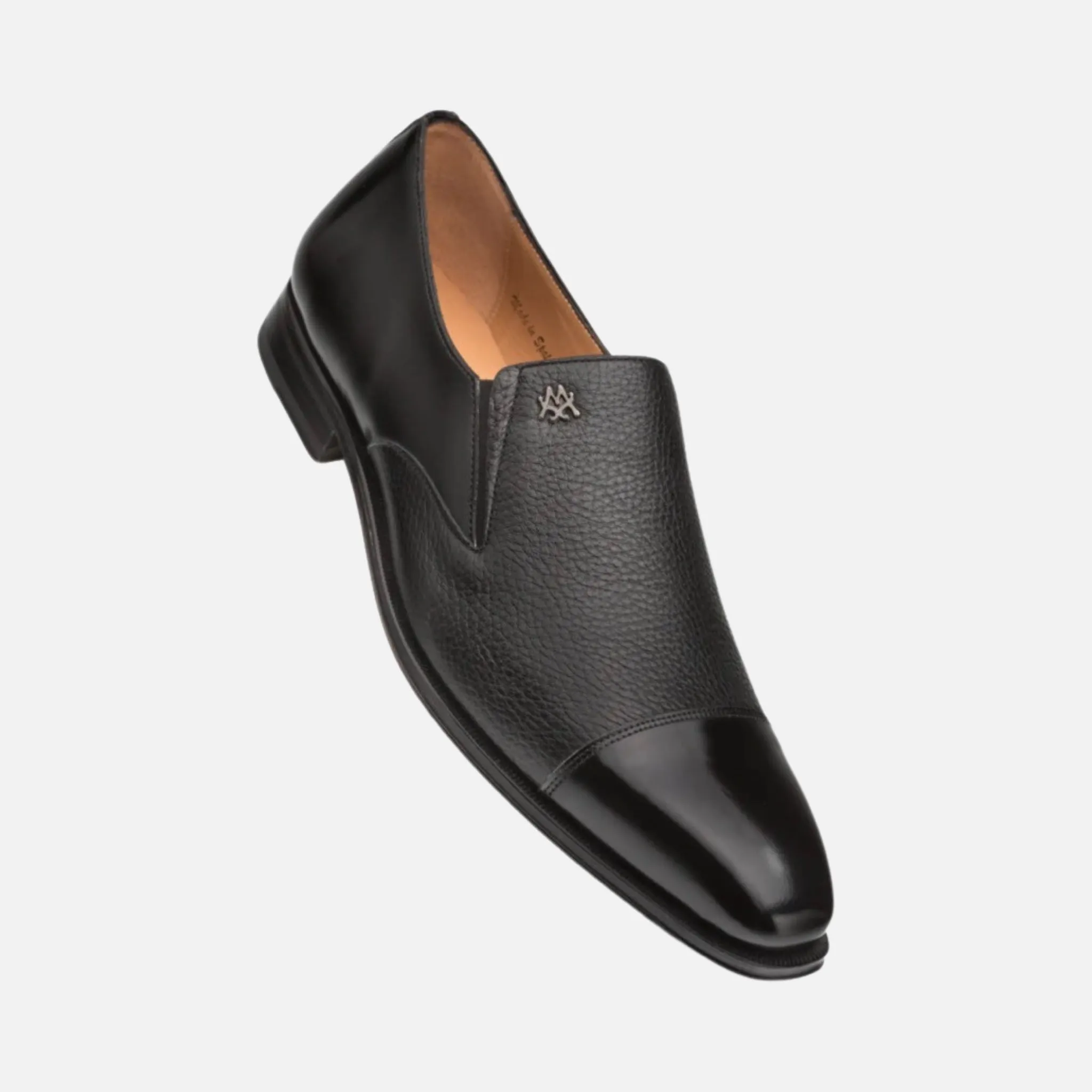 Mezlan “Milani” Black Deerskin & Calf Slip-on loafer | Mens