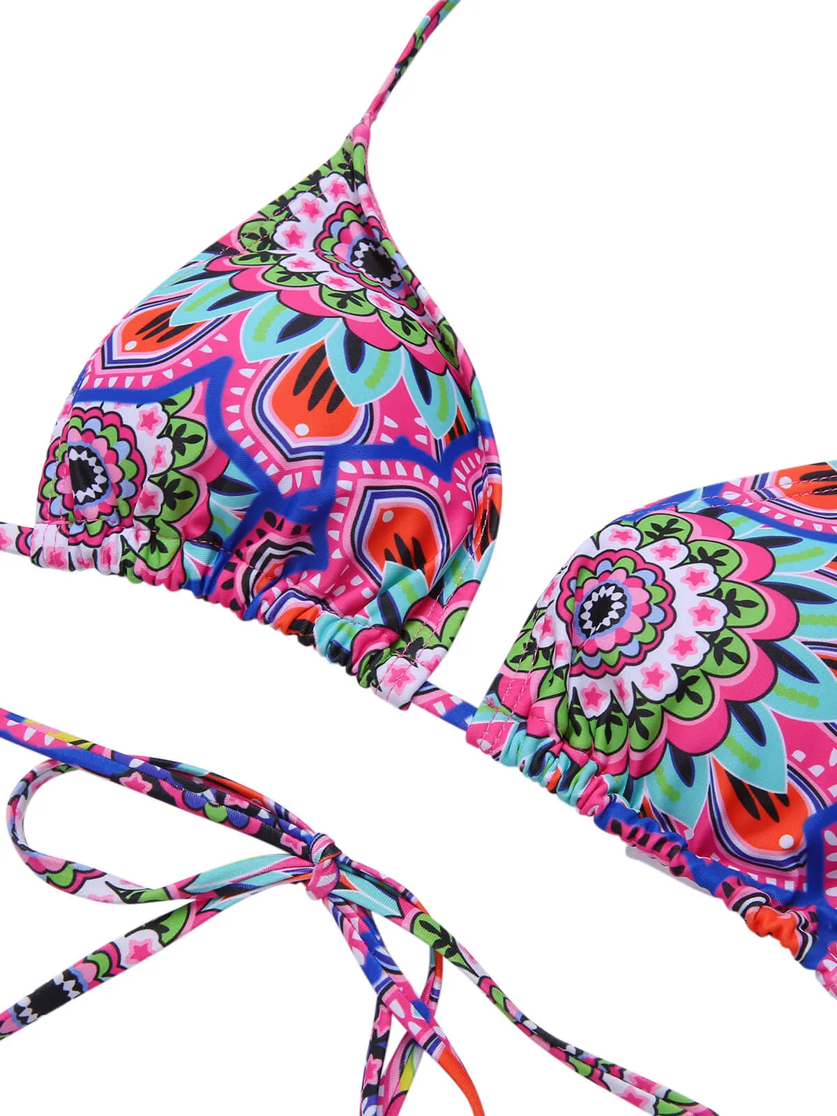 Multicolor 1930s Mandala Bikini Set & Cover-Up