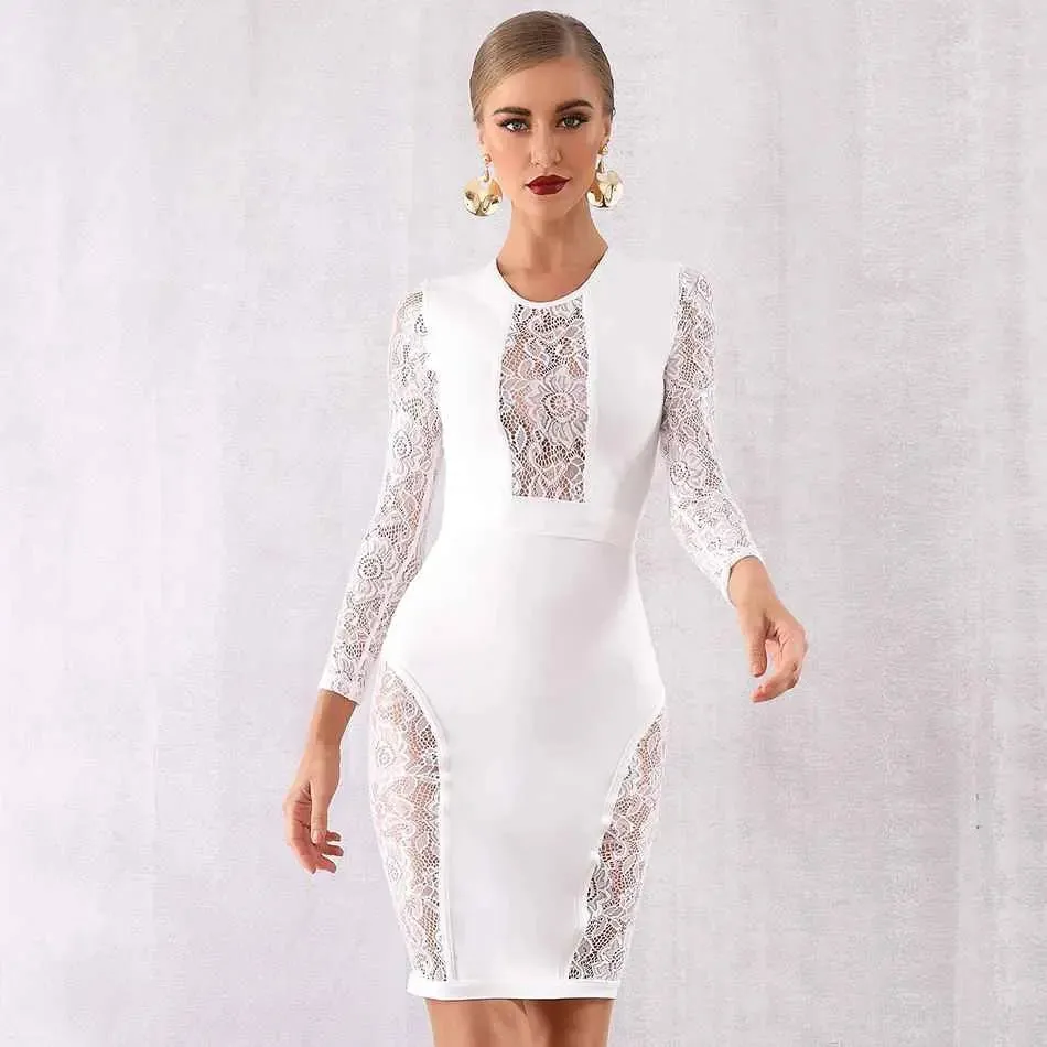 New Bandage Vestido  Lace Midi Dress