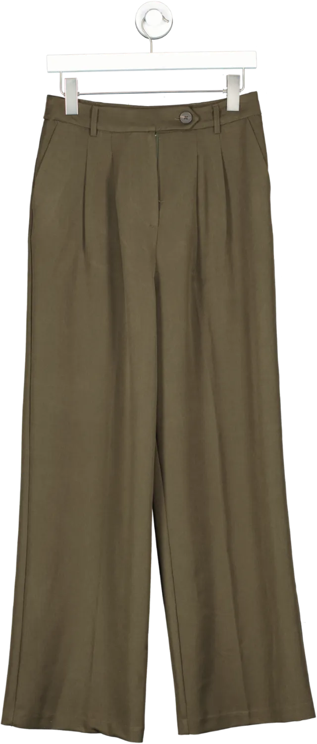 New Look Green Khaki Wide Leg Trousers UK 10