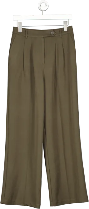 New Look Green Khaki Wide Leg Trousers UK 10