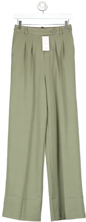 New Look Green Tall Khaki Wide Leg Trousers UK 8