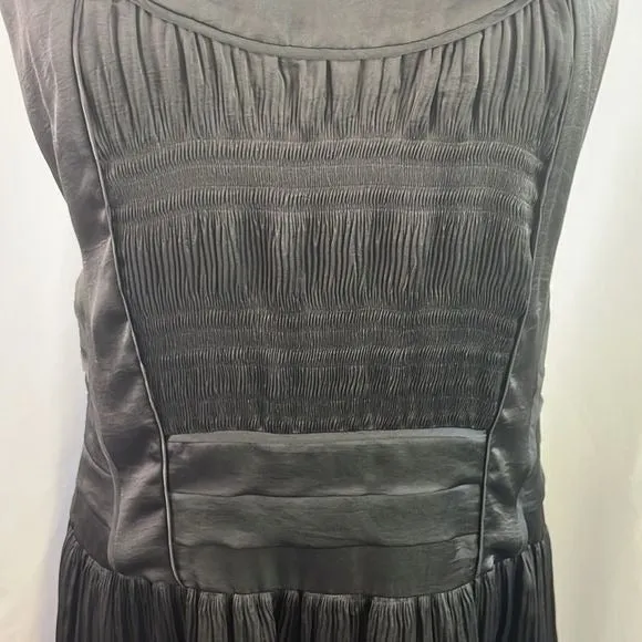 NWT DVon Furstenberg Black Pleated Drop Waist Dress