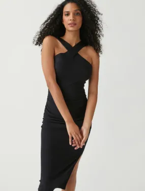 Opaline Ribbed Halter Midi Dress