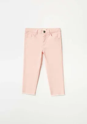 Pink Plain Twill Jeans - Pink