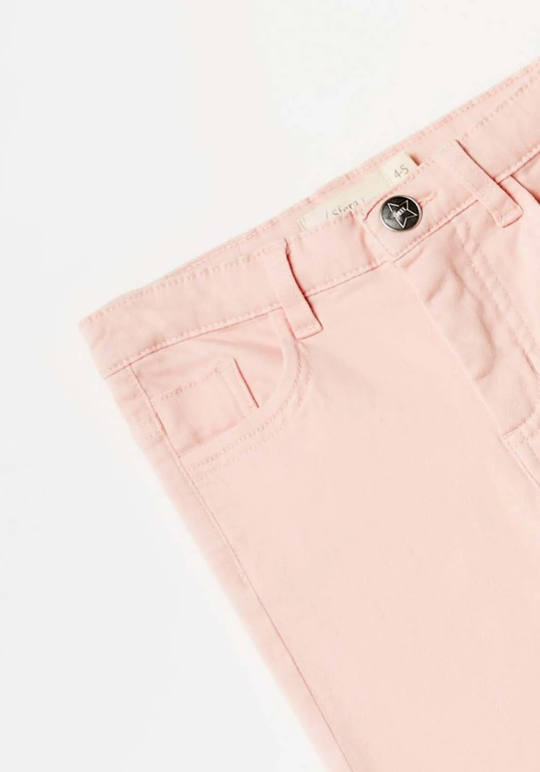 Pink Plain Twill Jeans - Pink