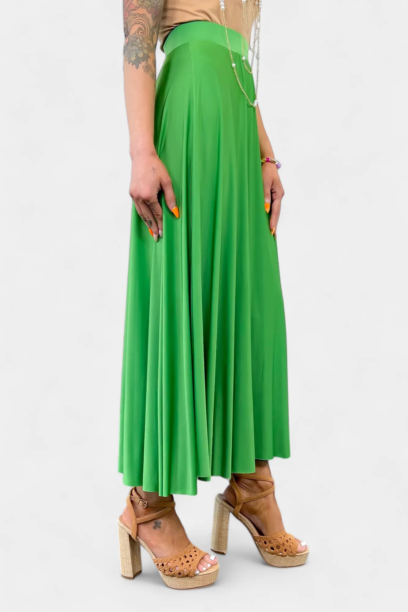 Pleated Maxi Skirt