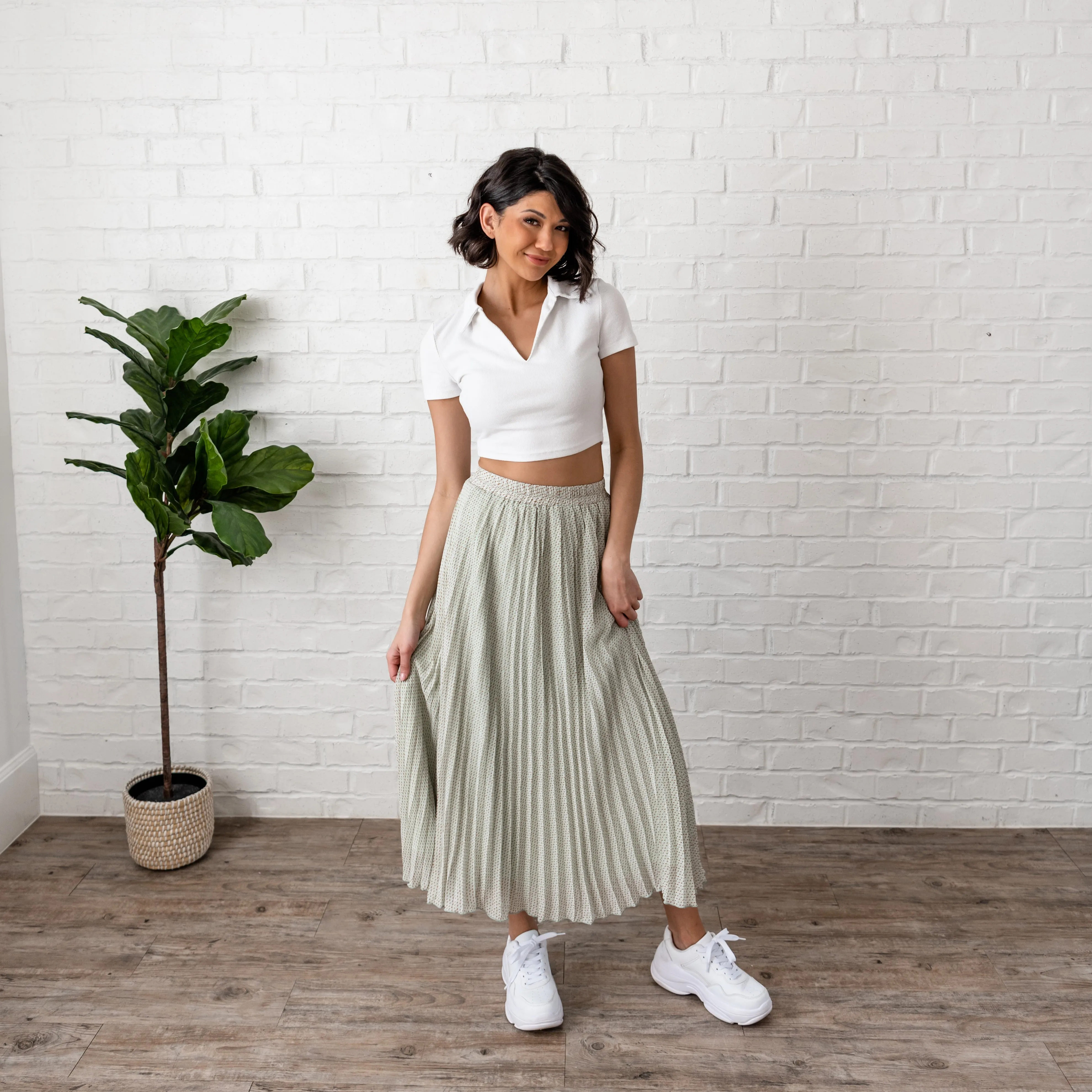 Pleated Maxi Skirt