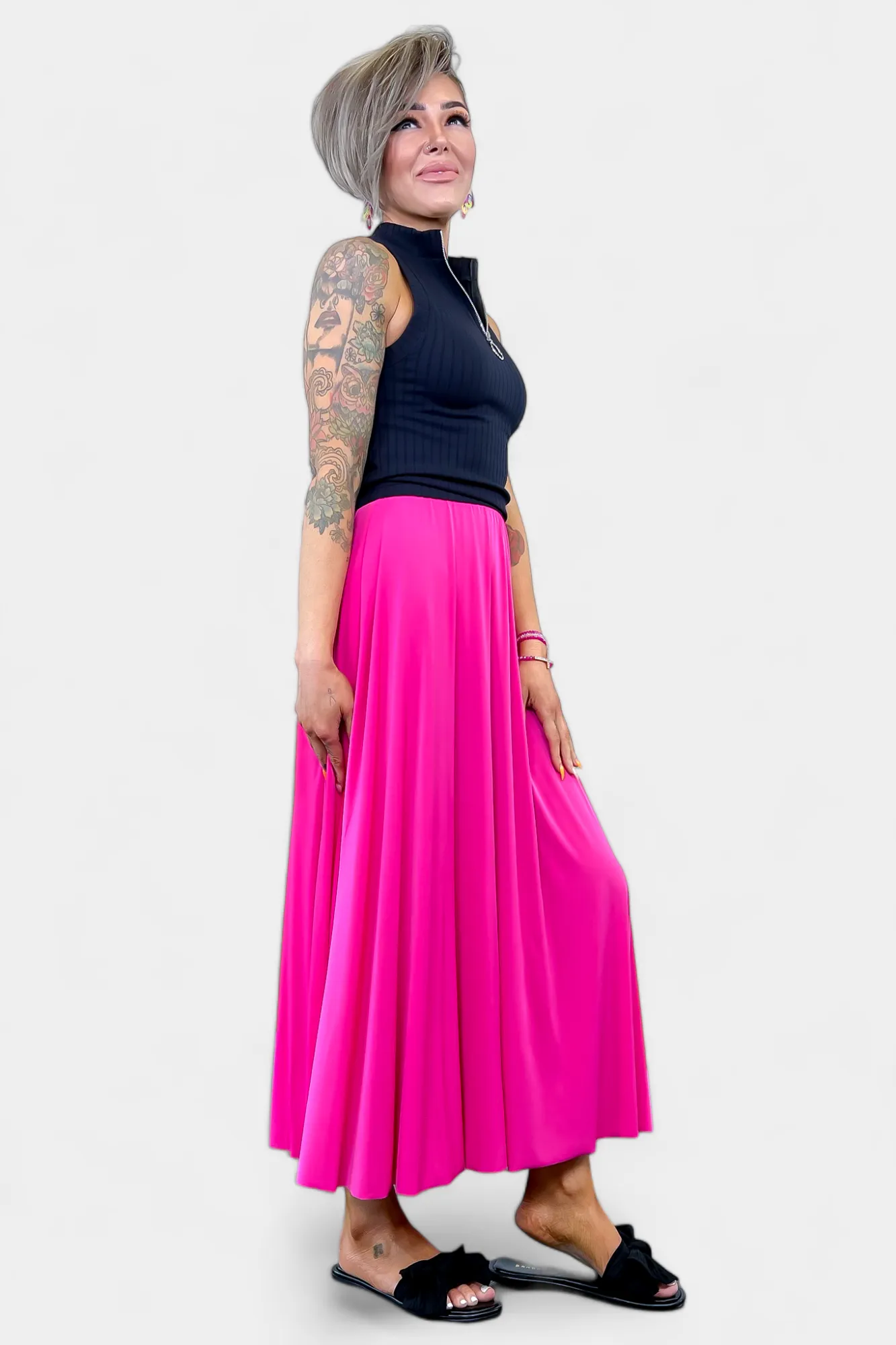 Pleated Maxi Skirt