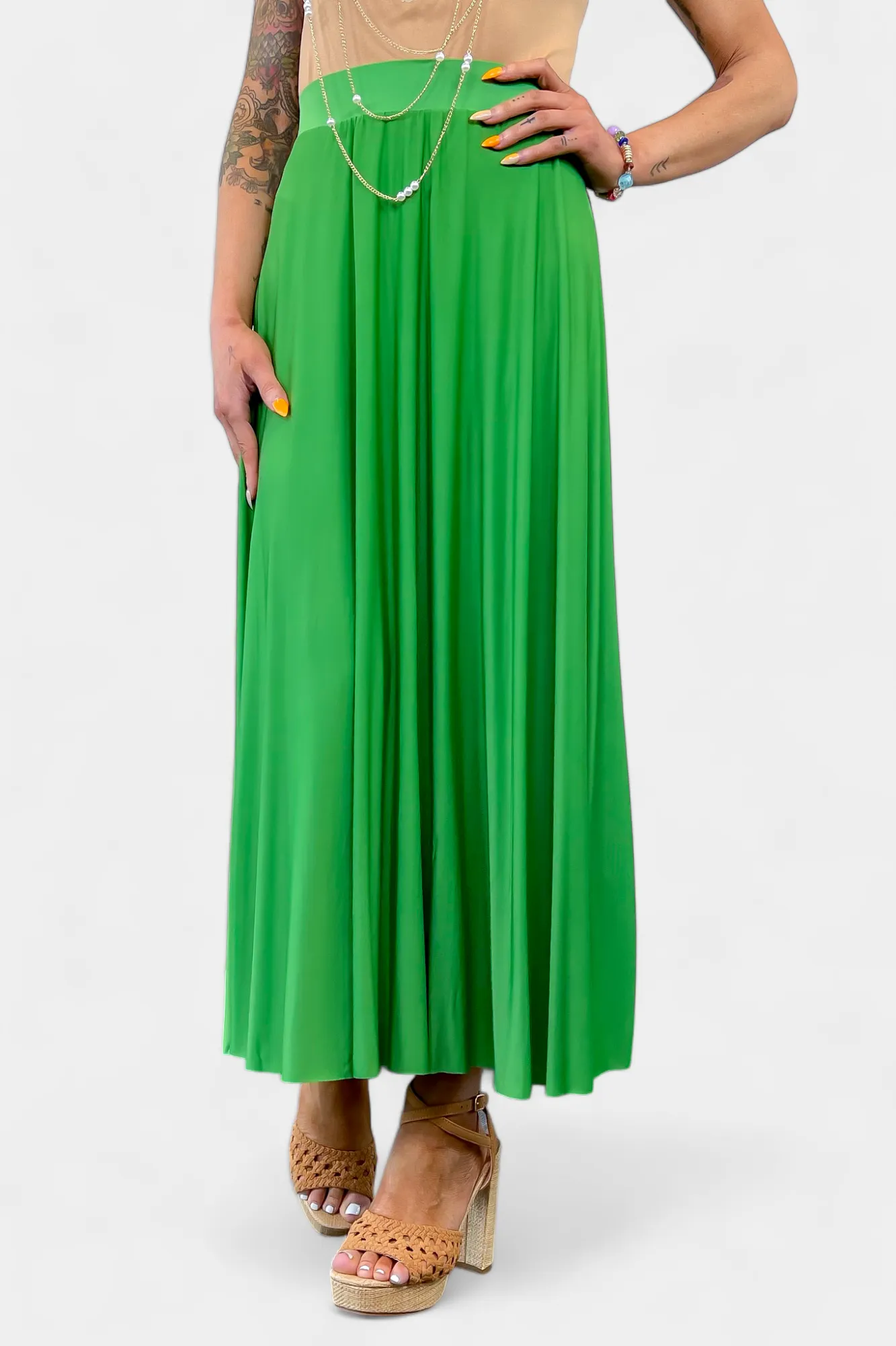 Pleated Maxi Skirt