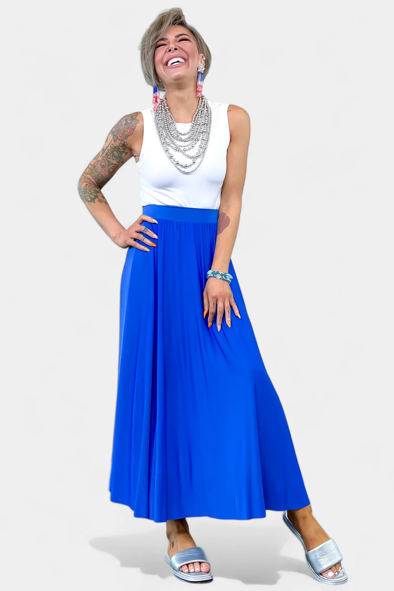 Pleated Maxi Skirt