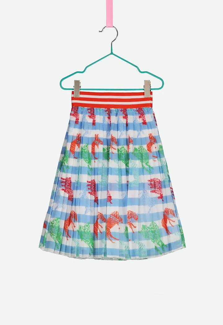 Printed Pleated Skirt