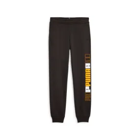 Puma sports trousers with Logo Lab print on the leg for boys 676326-51 black-yellow