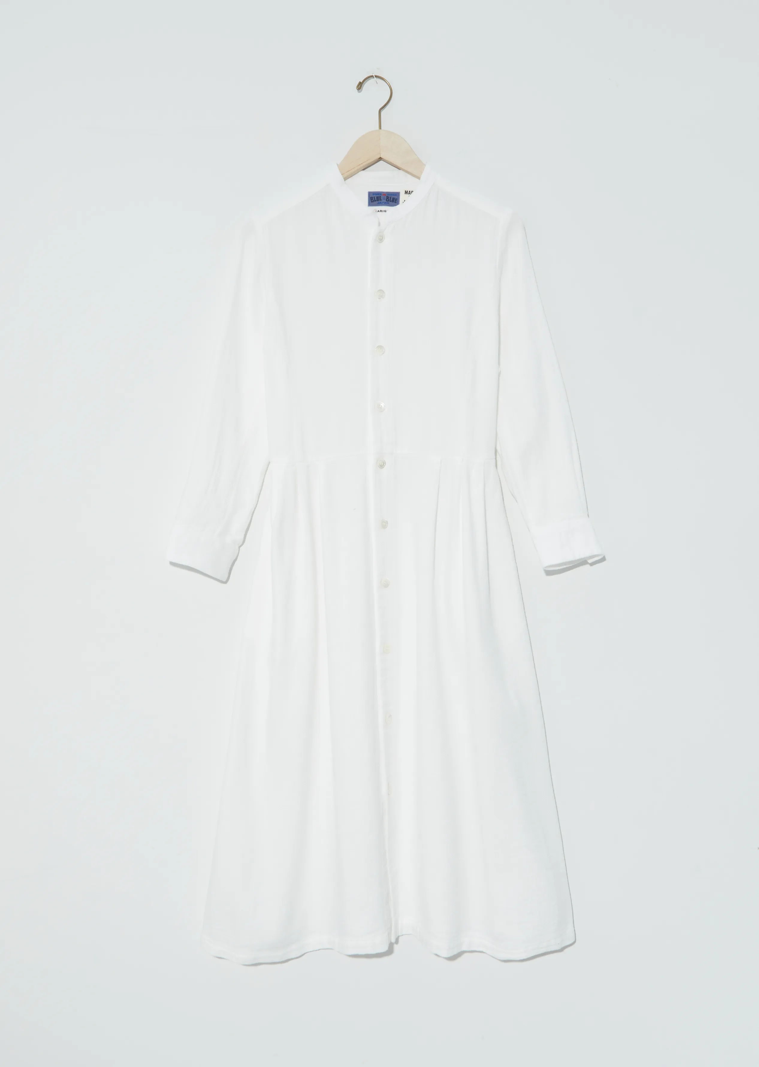 "Yabane" Dobby Stand-Collar Dress