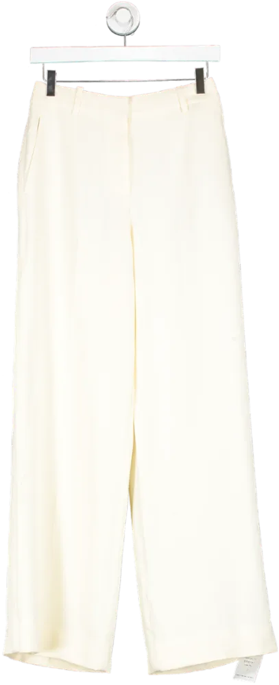 REISS Cream High Rise Wide Leg Trousers UK 6