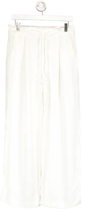 REISS White Wide Leg Pull On Trousers UK 10