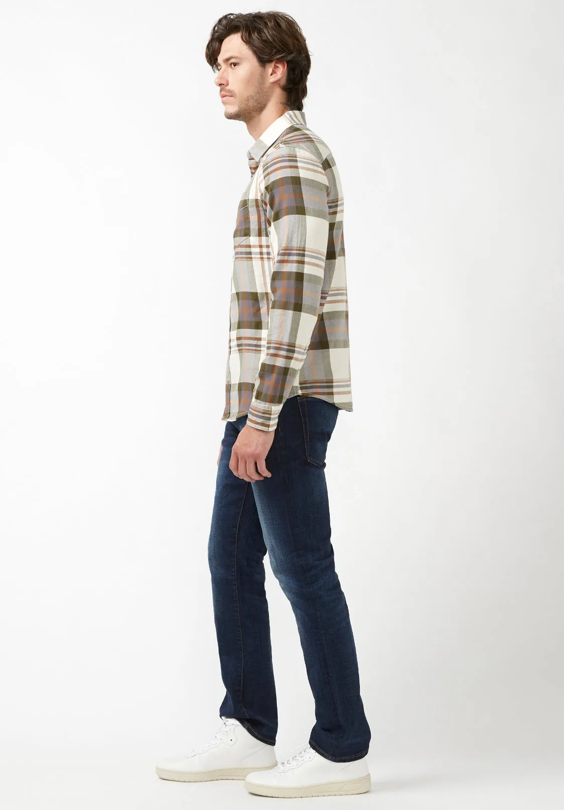 Sander Men's Long-Sleeve Shirt in Fern Plaid - BM24217