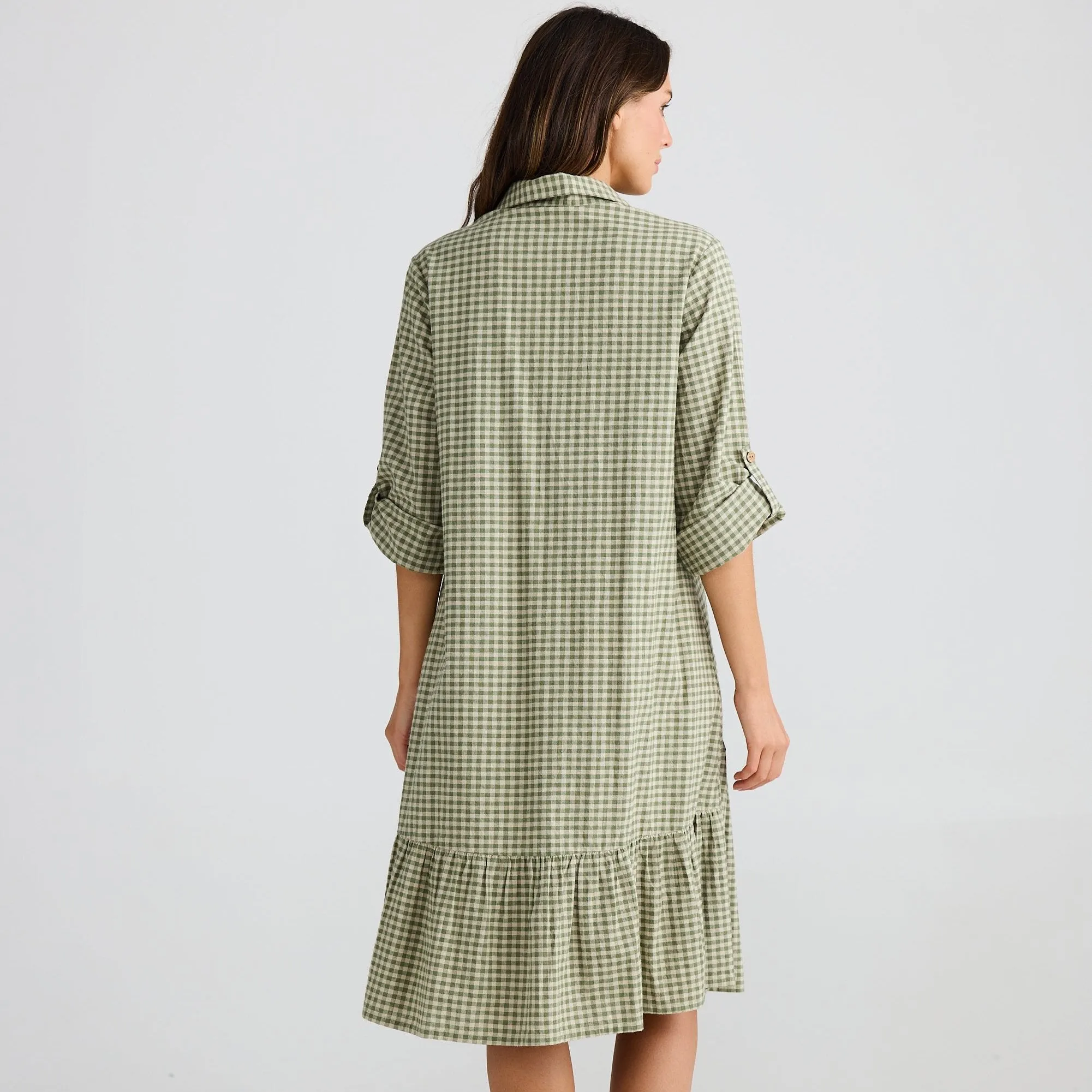 Shanty Havana Dress Sage Check