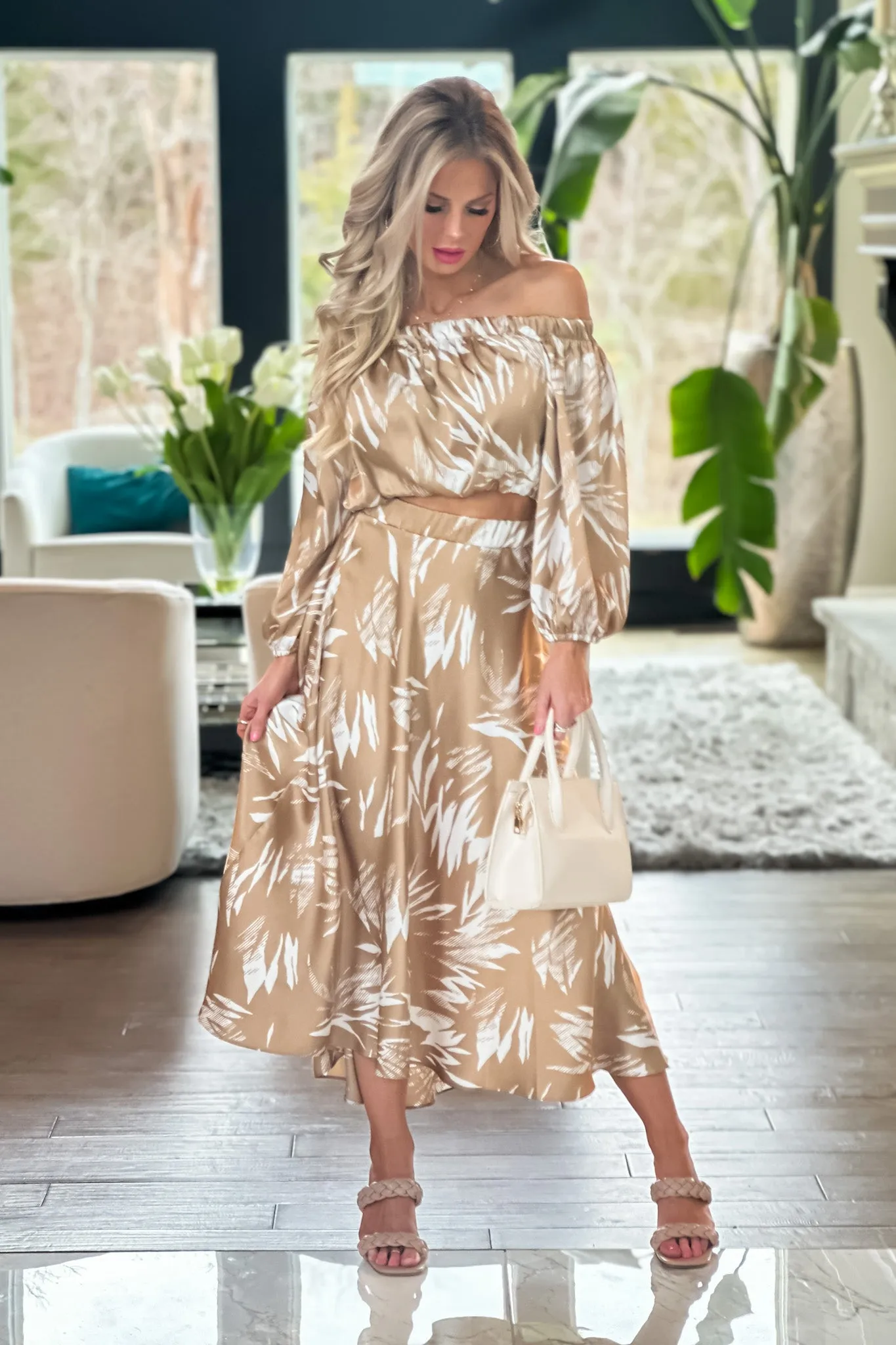 Sunset Nights 2pc Skirt Set : Tropical Gold