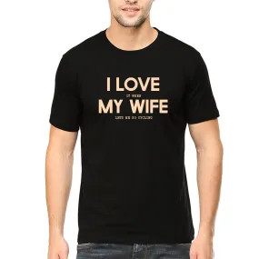 Swag Swami Men's I Love It When My Wife Lets Me Go Cycling  T-Shirt