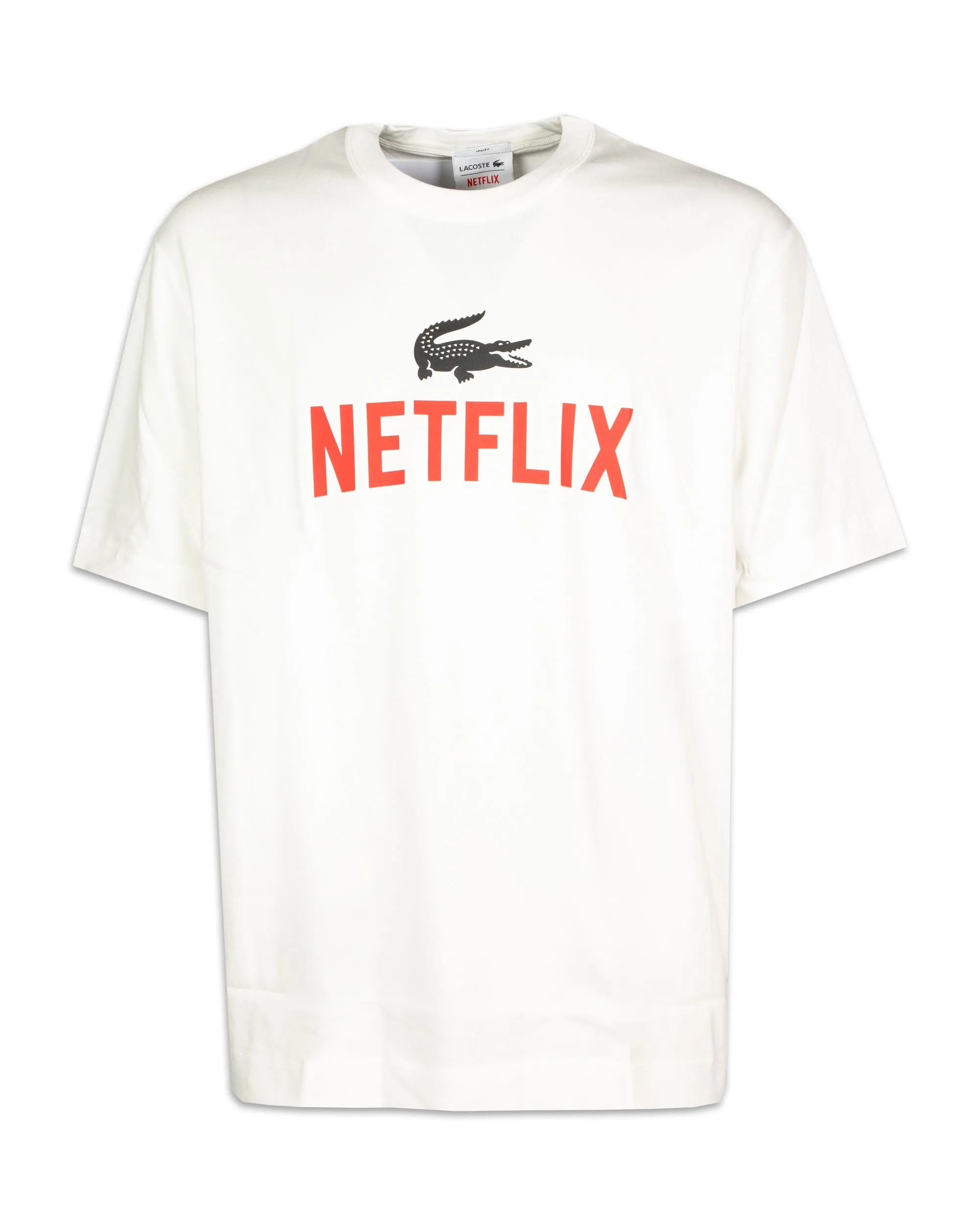 T-Shirt Lacoste x Netflix Big Logo Bianco