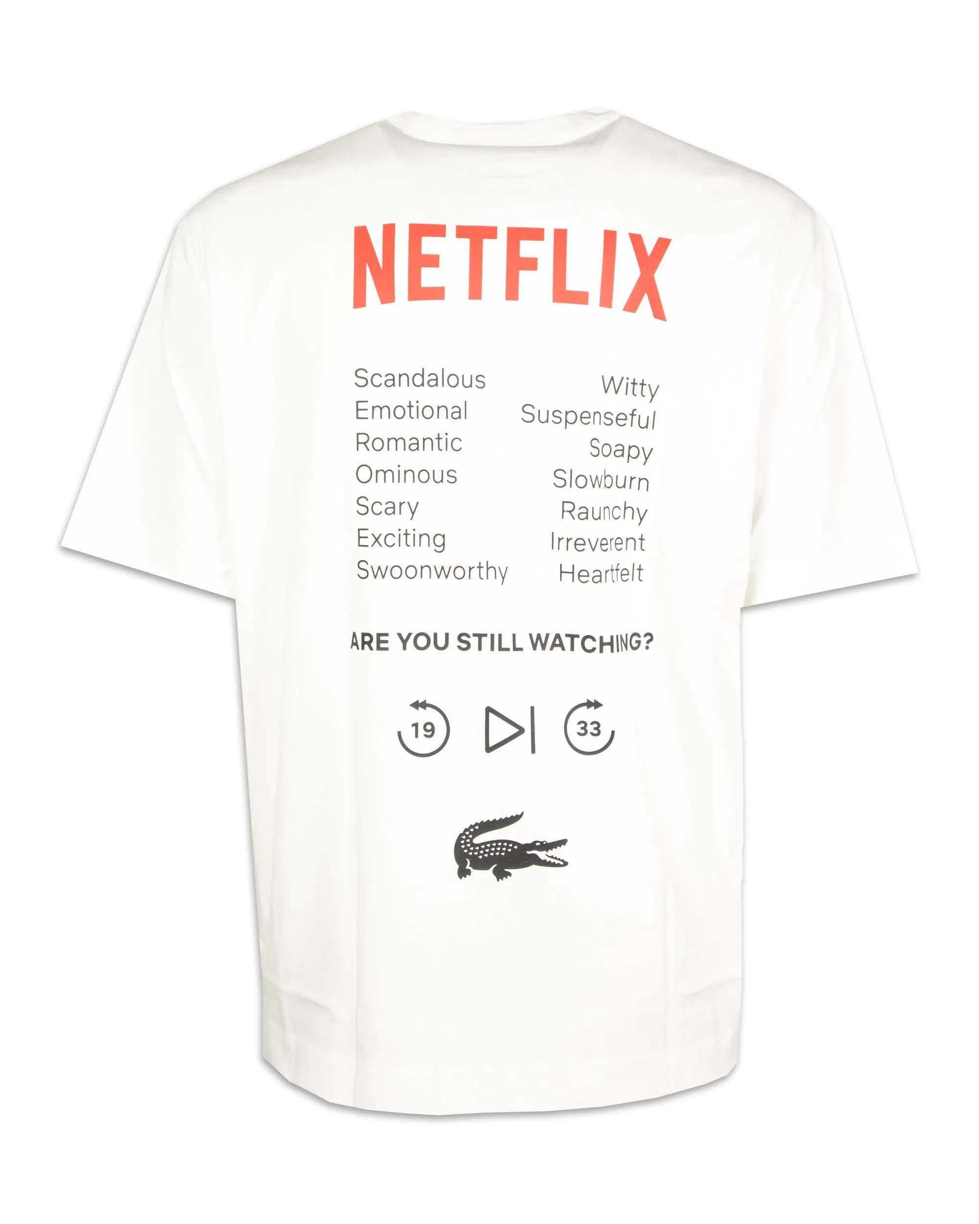 T-Shirt Lacoste x Netflix Big Logo Bianco