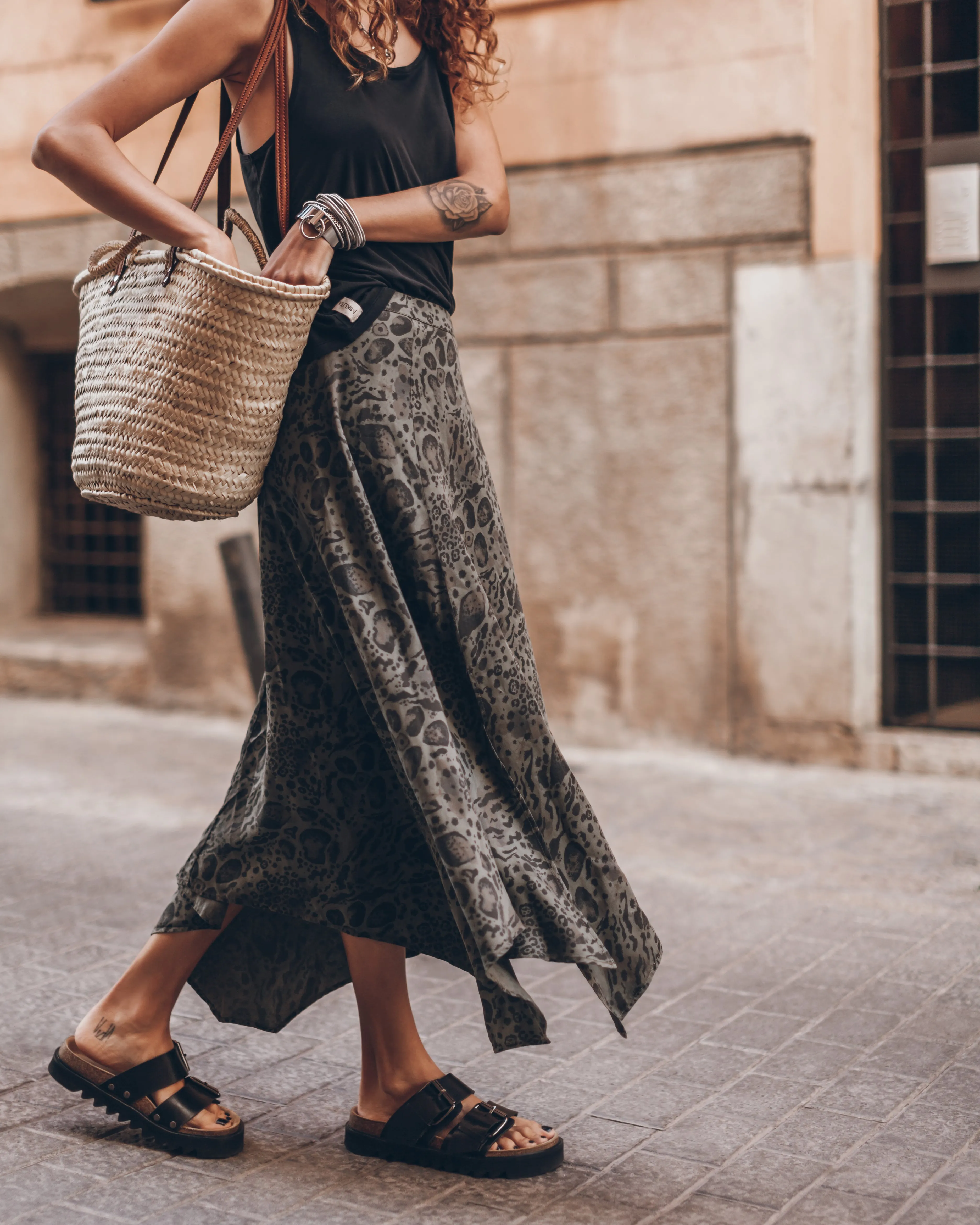 The Printed Green Chill Skirt