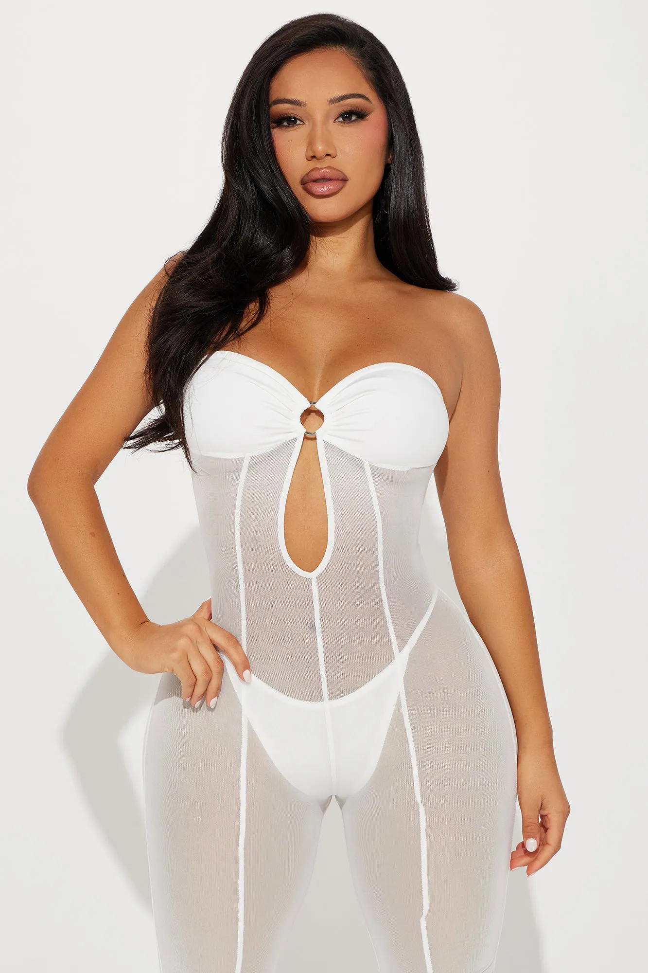 This I Know Mesh Jumpsuit - White