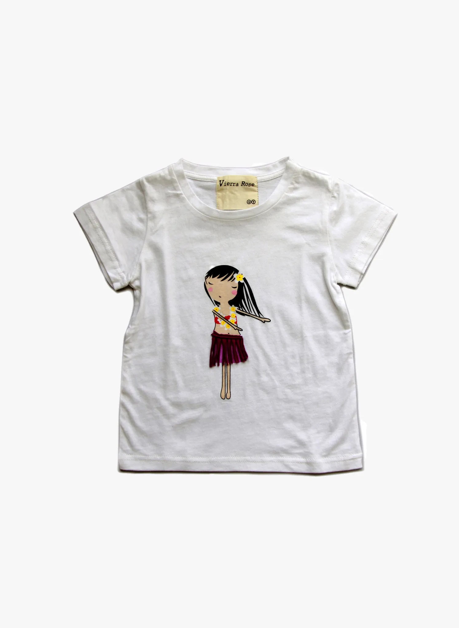 Vierra Rose Hula Hawaii Tee in Cloud