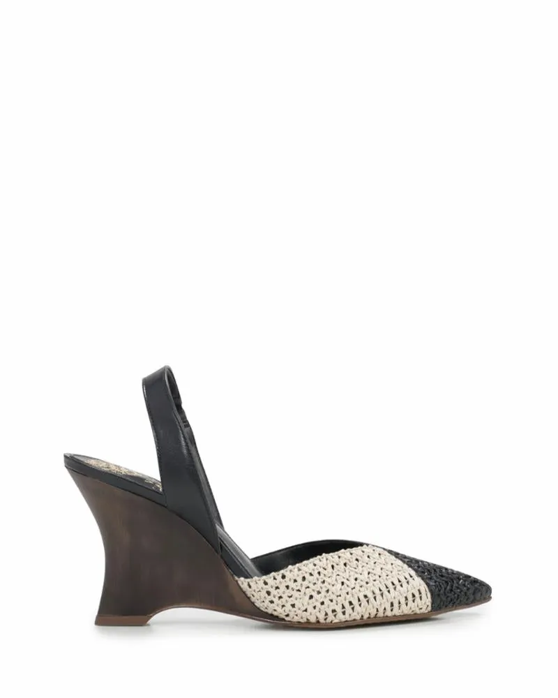 Vince Camuto PIALIA BLACK NATURAL/WOVEN RAFFIA BAB