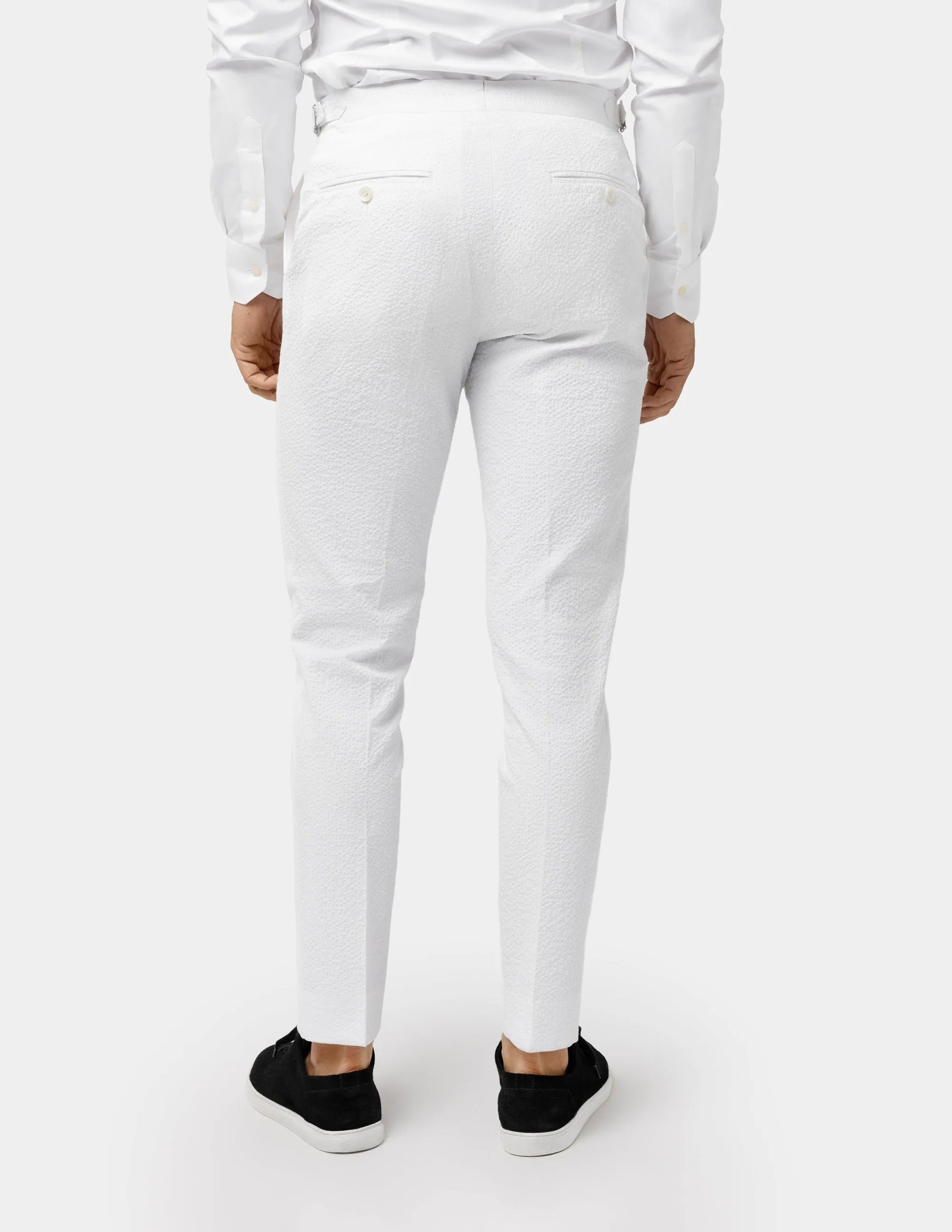 White Seersucker Trousers