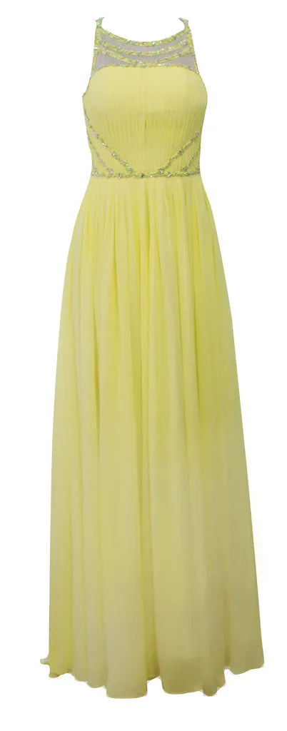 Yellow Pleated Gown