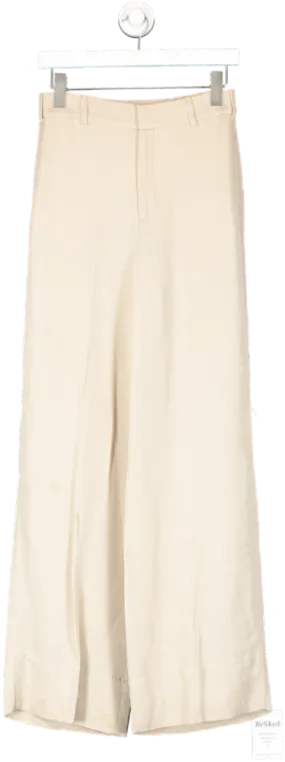 ZARA Beige Wide Leg Trousers UK XS