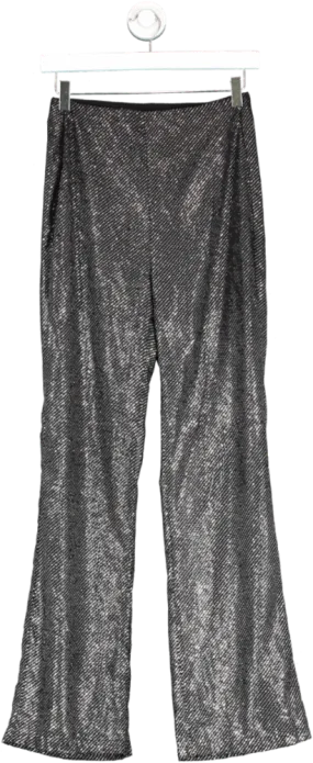 ZARA Black Semi Sheer Polka Dot Trousers UK S