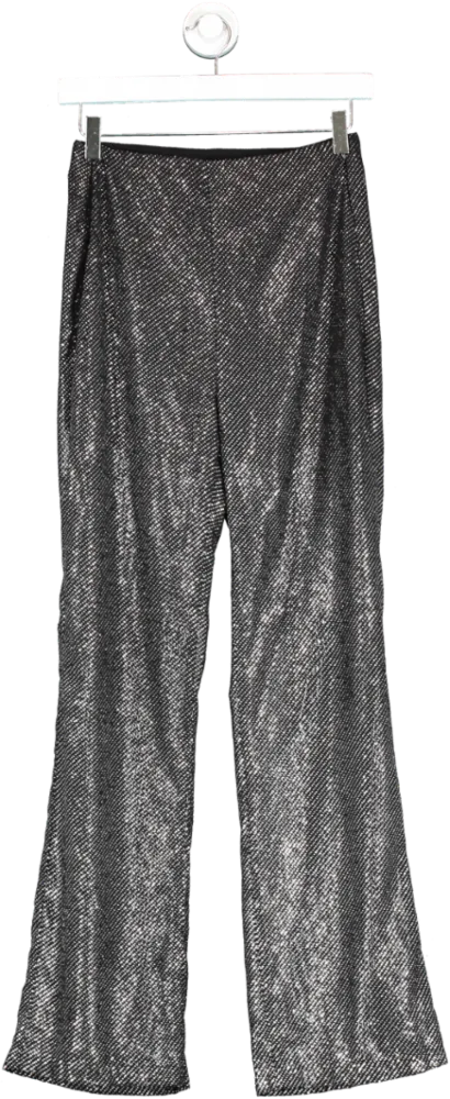 ZARA Black Semi Sheer Polka Dot Trousers UK S